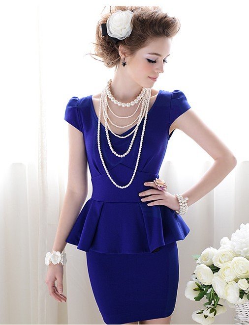 S-L free shipping manufacturers supply new Women's navy fashion dress(MOQ: 1pc) # 3019