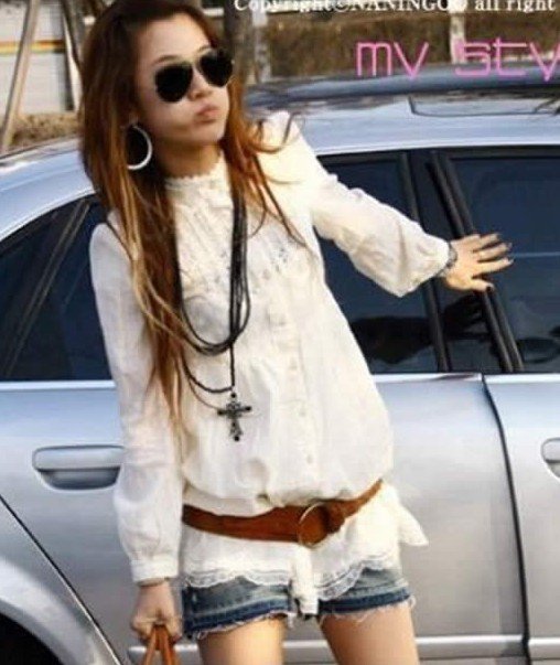 S-M free shipping new fashion Women's temperament cotton lace shirt  (without  belt )moq 1pc #028