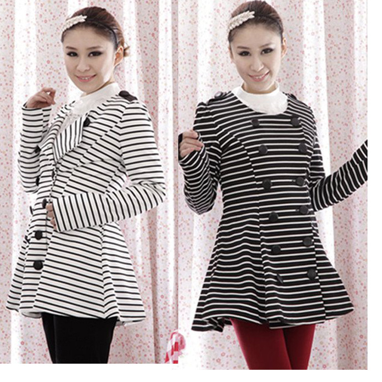 s trench maternity outerwear stripe double breasted maternity top maternity clothing knitted cotton sweater -181