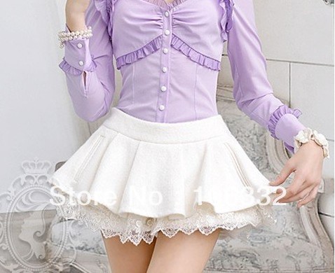 S-XL free shipping manufacturers supply women's White lace pleated Knickers and skirt shorts