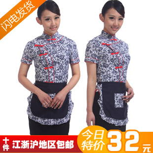 S107 work wear summer female work wear short-sleeve waiter clothes