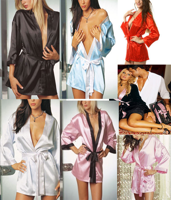 S110-S116 Free shipping New Sexy Womens Sleepwear Nightwear Lingerie Nightdress Bath Robe Sleepwear 7 Colors