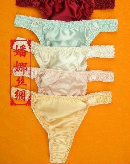 S21, Free Shipping, Wholesale, Ladies 100% mulberry pure silk woven T briefs underwear, many colors