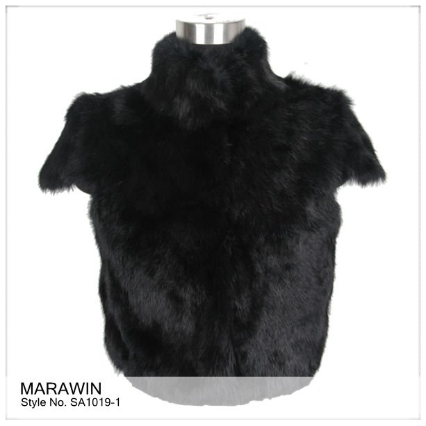 SA1019-1 Simple style rabbit fur coats for lady's wearing