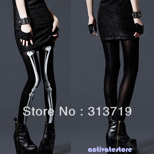 Sacred Skeleton Bone Pants Tights Pantyhose Leggings Lady Stockings SP0256