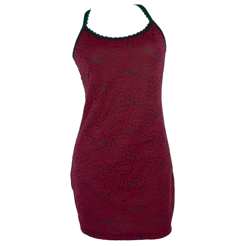 Sail 2013 spring lace Wine red spaghetti strap one-piece dress j57