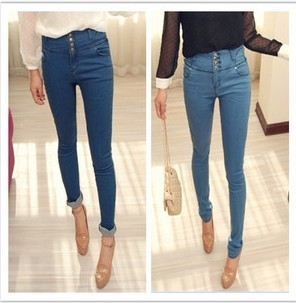 SALE Fashion k103 2012 thin legs high waist jeans elastic skinny pants pencil pants Free Shipping