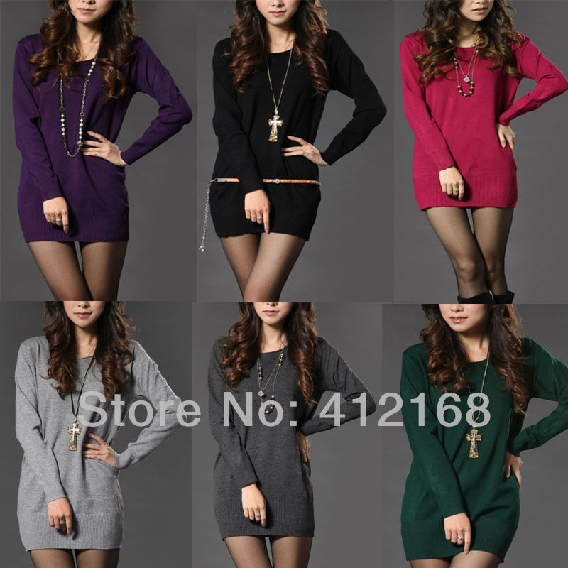 sale the ladies fashion solid long sleeve pullover brand  knitted   wool  women  sweaters o-Neck