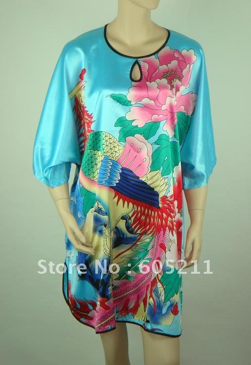 sales promotion 100% New Chinese Women's Silk Satin hand painting intimate&Sleep kimono robe gown one size "LGD S0057"