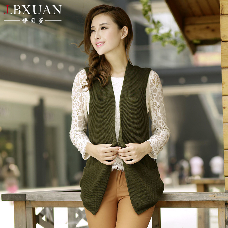 Sallei 2012 autumn new arrival women's plus size cardigan sleeveless shoulder cape outerwear sweater