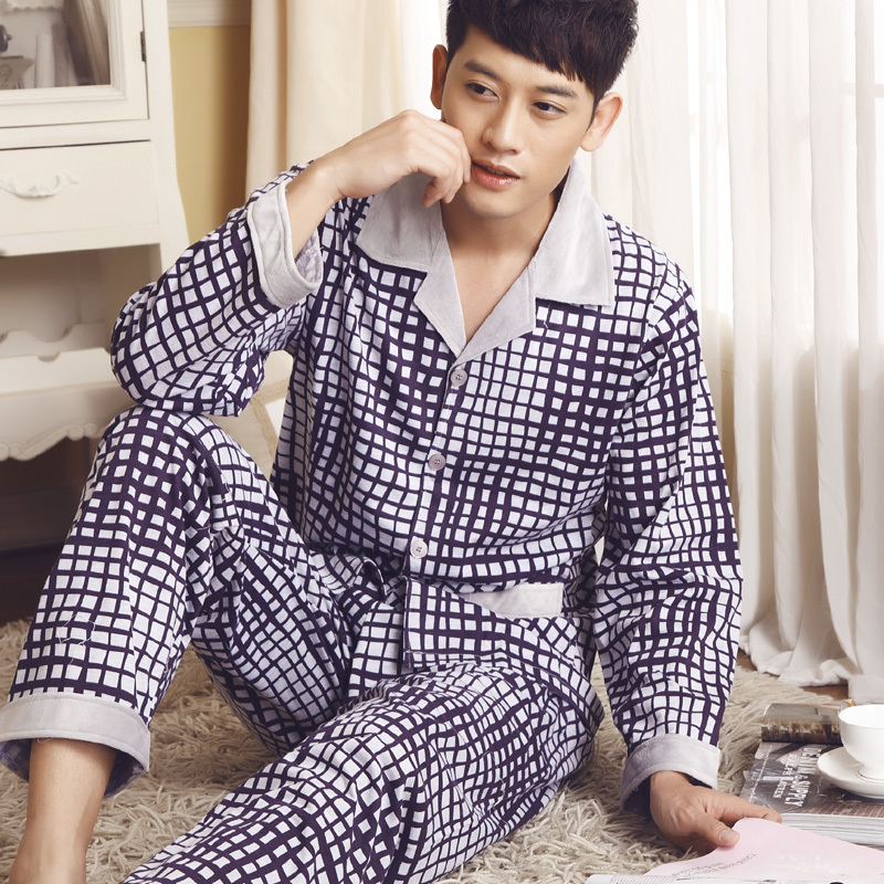 Sallei at home service 2012 sleepwear long-sleeve male sleep set stripe lounge male sleepwear