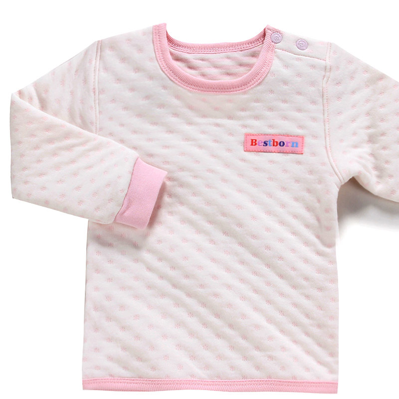 Sallei baby autumn and winter thickening thermal underwear child sleepwear baby long johns top 100% cotton bb0508