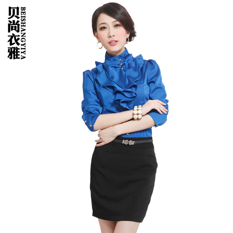 Sallei clothing 2012 autumn new arrival women's ol white collar dress set shirt short skirt elegant set