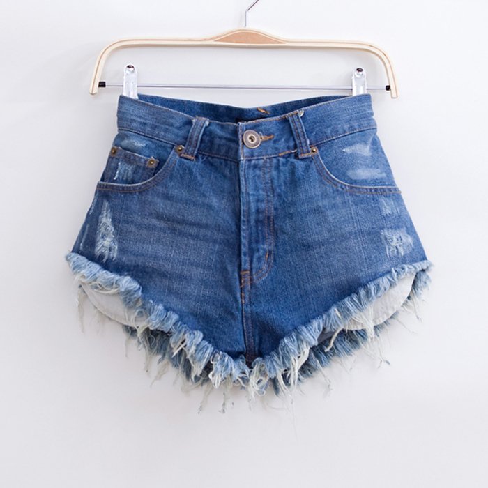 Sally Spring and summer 2012 new arrival women's fashion wind all-match loose cool tassel distrressed denim short trousers