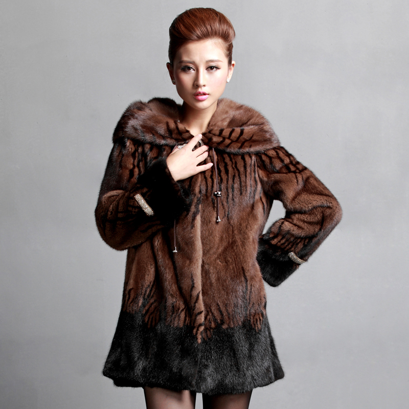 SAMSUNG 2012 women's winter outerwear mink fur overcoat fur coat medium-long