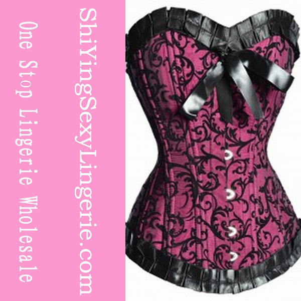 Satin Brocade Waist Training Corset LC5178 Cheaper price Drop Shipping