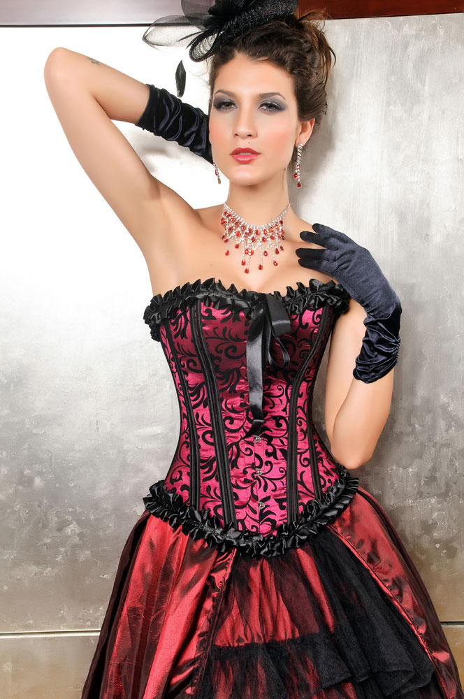 Satin Brocade Waist Training Corset LC5178+ Cheaper price + Free Shipping Cost + Fast Delivery