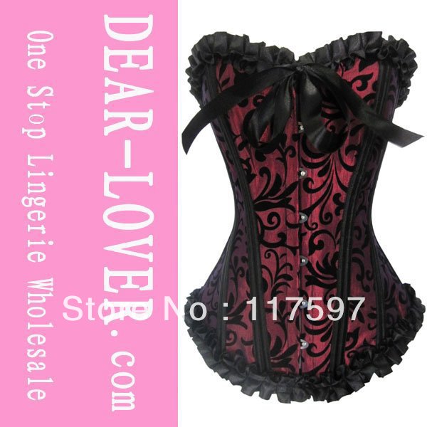 Satin Brocade Waist Training Corset LC5178+ Cheaper price + Free Shipping Cost + Fast Delivery