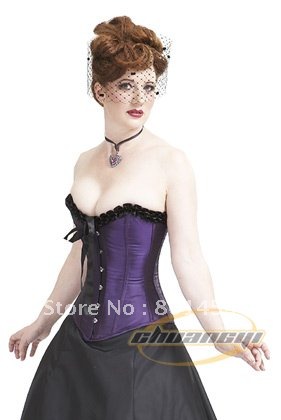 Satin Overbust corset SILIM 10 CM Immediately 7days arrived Quality Guaranteed 100% steel boned Corset CST-9011