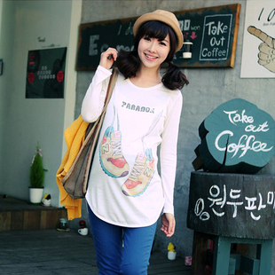 Scite maternity clothing spring fashion loose long-sleeve maternity t-shirt top spring and autumn