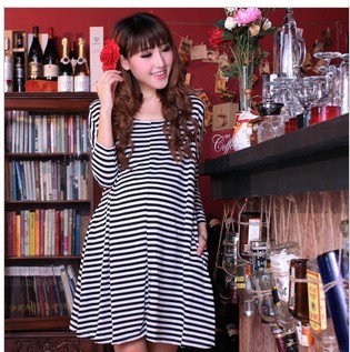 Scite summer fashion stripe maternity clothing maternity dress maternity t-shirt dress