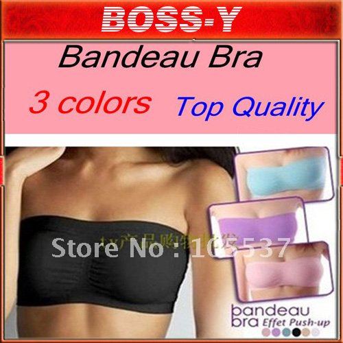 Seamless Bandeau Bra, tops ,PLUS SIZE. 3colors of lot .Padded or Unlined can choose