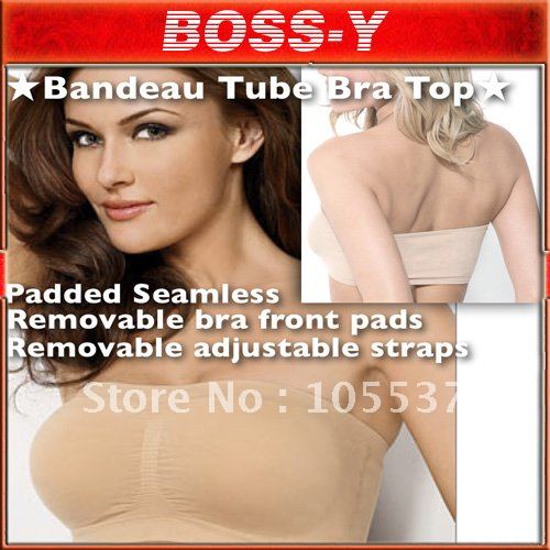 Seamless Bandeau Bra, tops ,PLUS SIZE. 3colors of lot .Padded or Unlined can choose