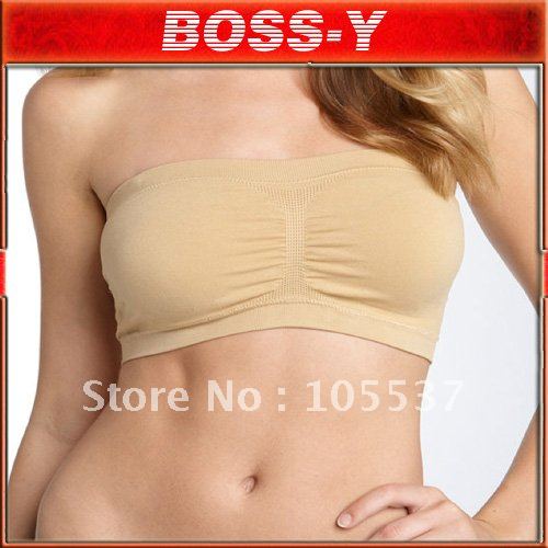 Seamless Bandeau Bra, tops ,PLUS SIZE. 3colors of lot .Padded or Unlined can choose