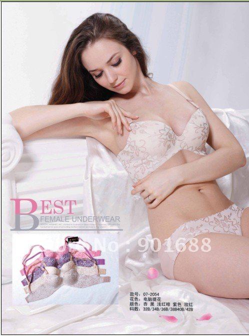 seamless elegant push up woman bra set  wholesale price colorful