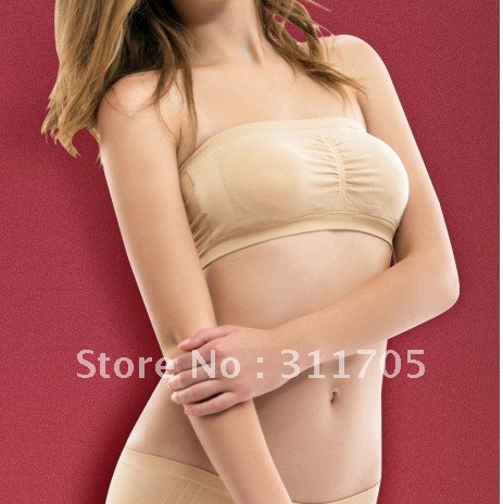 Seamless Tube top Bra Bandeau Bra with pads S M L XL XXL XXL Opp Bag Packing  Free Shipping 30pcs/lot (10sets ,one set=3pcs)