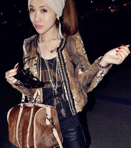 Season new arrival fashion eco-friendly melopsittacus plush fur force coat