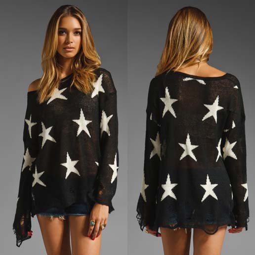 [SEKKES] Fashion Pullover Knitwear Sweater Women Star Knitwear Shrug  SWT025