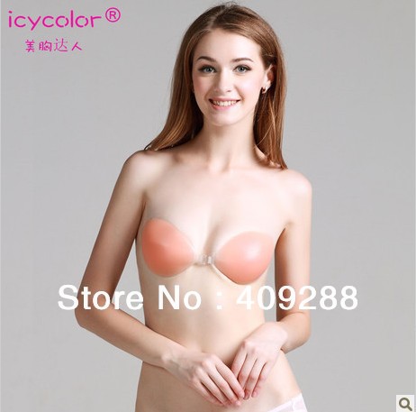 Self Adhesive Silicone Nude Strapless free bra silicone bra Thick Free Shipping