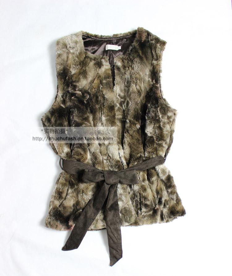 Sell like hot cakes 2012 leopard print fur Women vest Free shipping