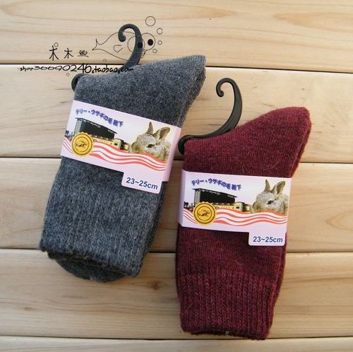 Seniority arbitraging socks rabbit wool socks autumn and winter female socks thickening loop pile socks