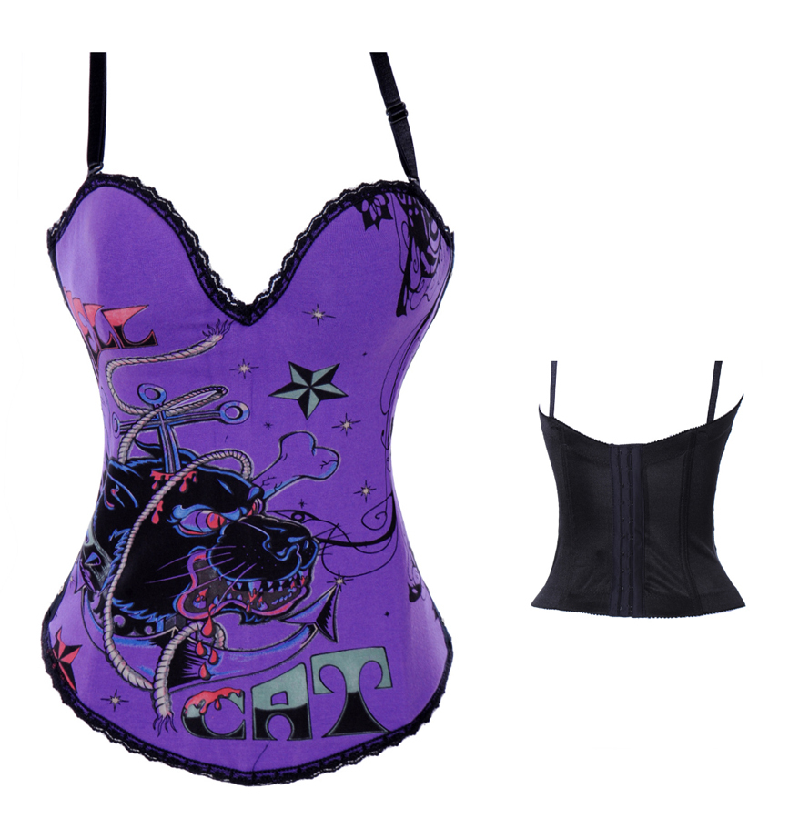 Sensual  Party Gothic Brocade  shaper Bustier Lingerie Corset&Top