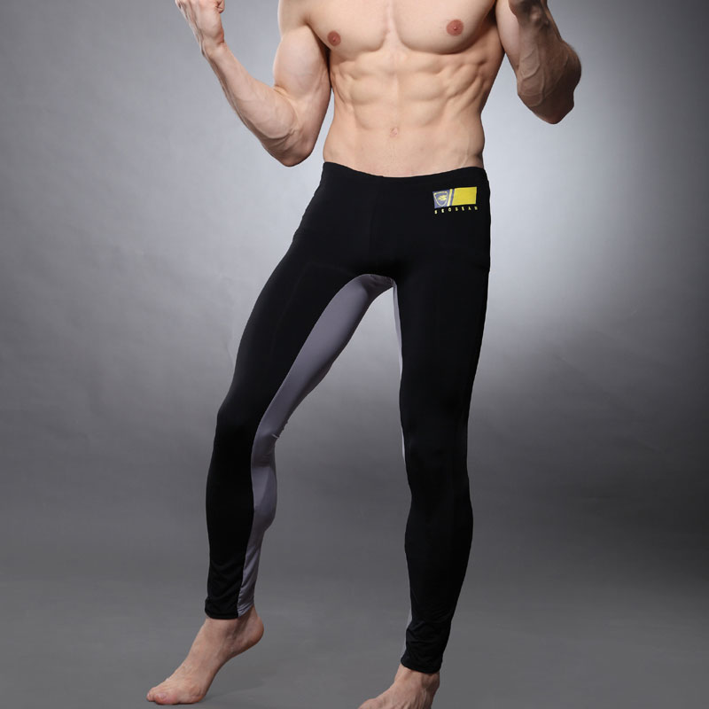 Seobean low-waist male viscose trousers sports long johns silky tight legging thin warm pants underpants