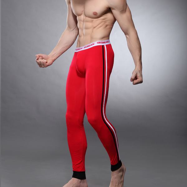 Seobean low-waist modal sexy tight male long johns red