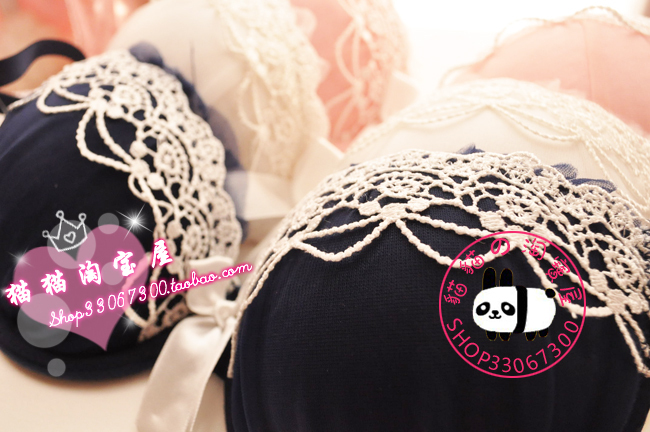 Separate duomaomao princess sweet lace double push up women's single-bra underwear set