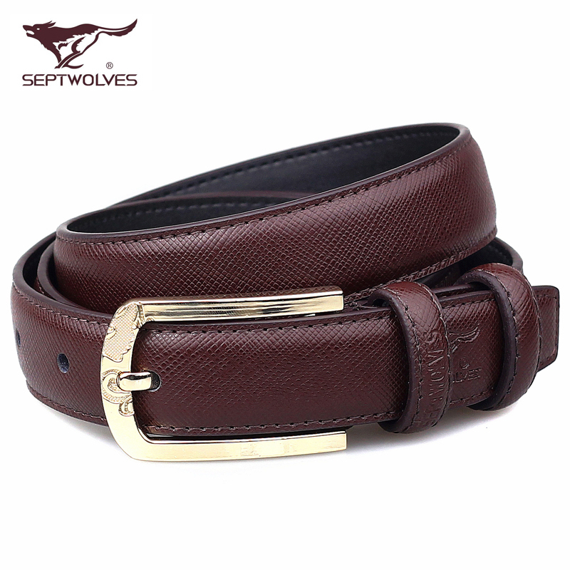 SEPTWOLVES women's belt genuine leather strap female nubuck cowhide casual fashion