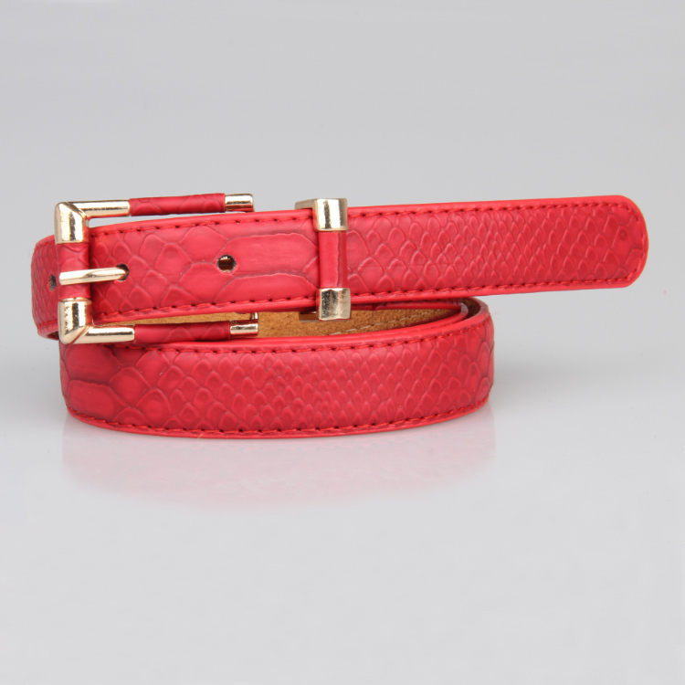 Serpentine pattern belt women's lizard genuine leather belt strap women's accounting clothing