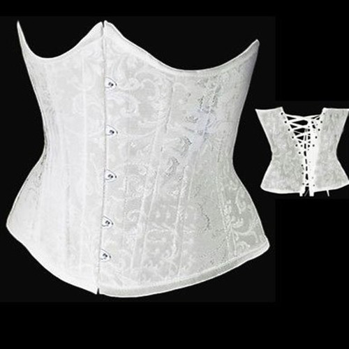 Sexy 2 color White/Black with floral boned lace up Underbust Corset bustier factory supplier  S-6XL