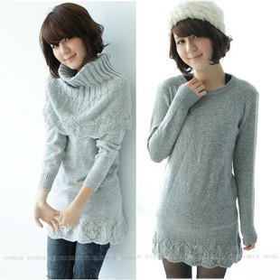 sexy  autumn women's gentlewomen o-neck low medium-long sweater basic shirt cheappricehighquality