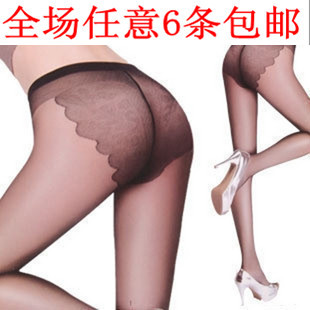 Sexy bikini ultra-thin pantyhose butterfly t seamless stockings female socks