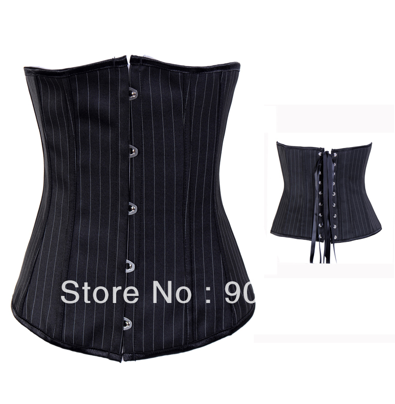 Sexy Black Leather Underbreast Steel Bone Corset and bsutier