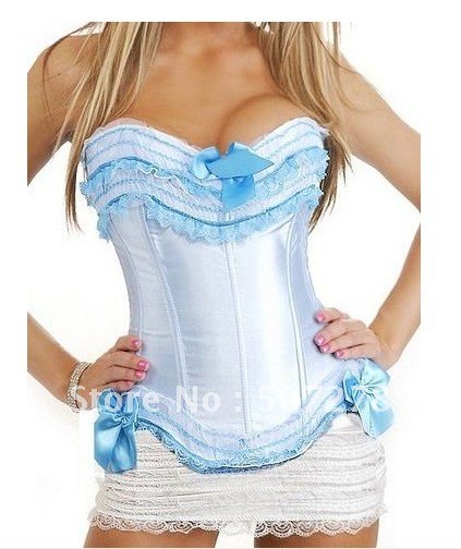 Sexy Blue Fairy Costume Moulin Rouge Corset Mini skirt