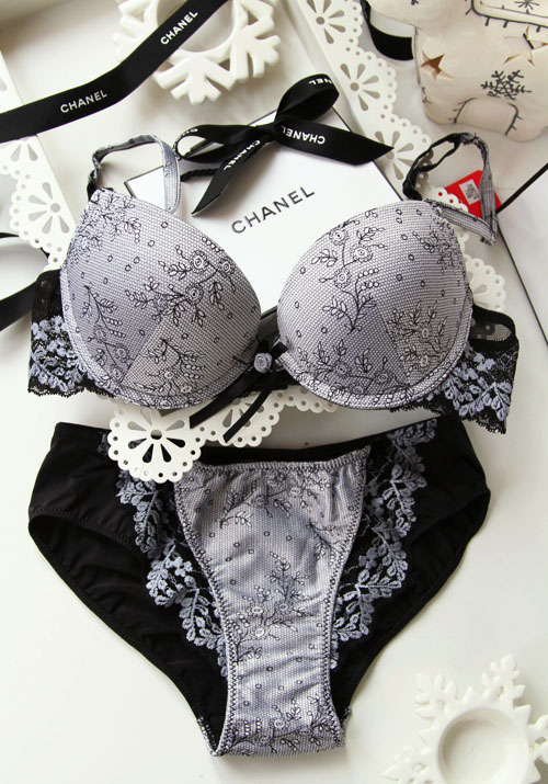 Sexy bra set fashion small push up embroidery underwear