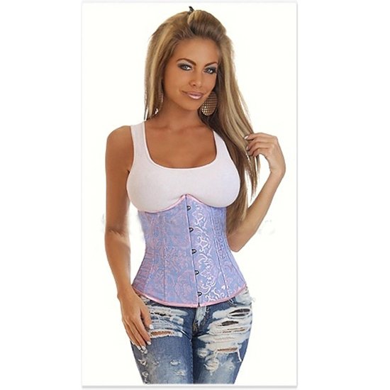 Sexy Brocade Pattern Underbust Corsets, Free Shipping - 2686