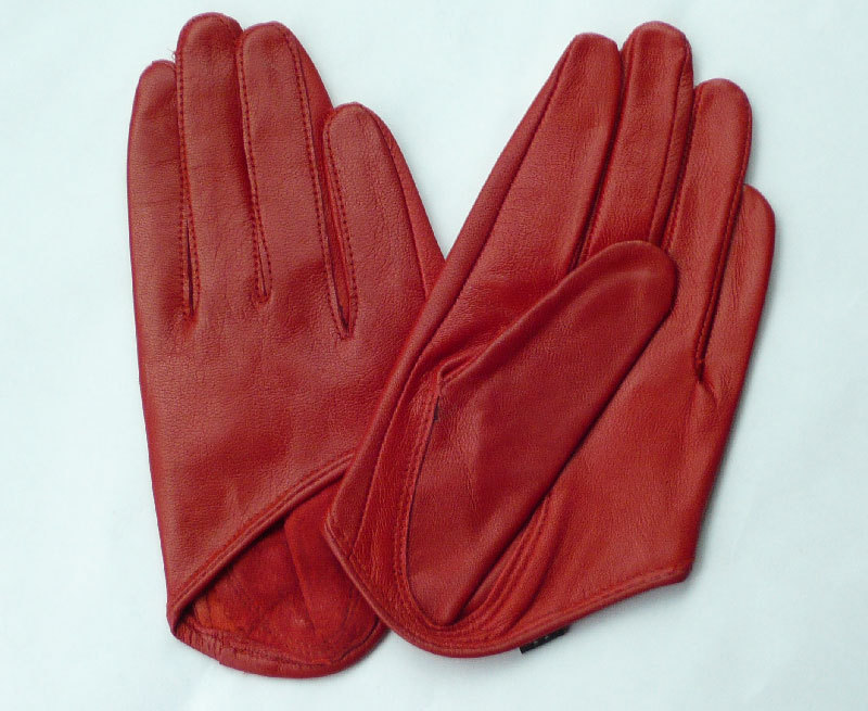 Sexy City Women's halter style semi-palm Leather Gloves Size L Red