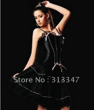 Sexy Corset With Skirt Black Color Free shipping Plus size 6xl QM067